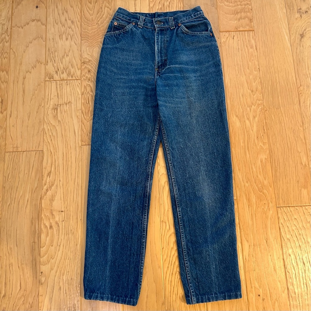 Vintage Levi’s California Straight 507 Denim Jeans 27 Dark Wash High Rise Blue